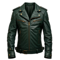 Men’s Vintage Green Leather Motorcycle Jacket | Belted Rider Style