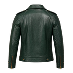 Men’s Vintage Green Leather Motorcycle Jacket | Belted Rider Style