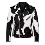 Men’s Cowhide Leather Biker Jacket | Real Hair On Western Motorcycle Outerwear