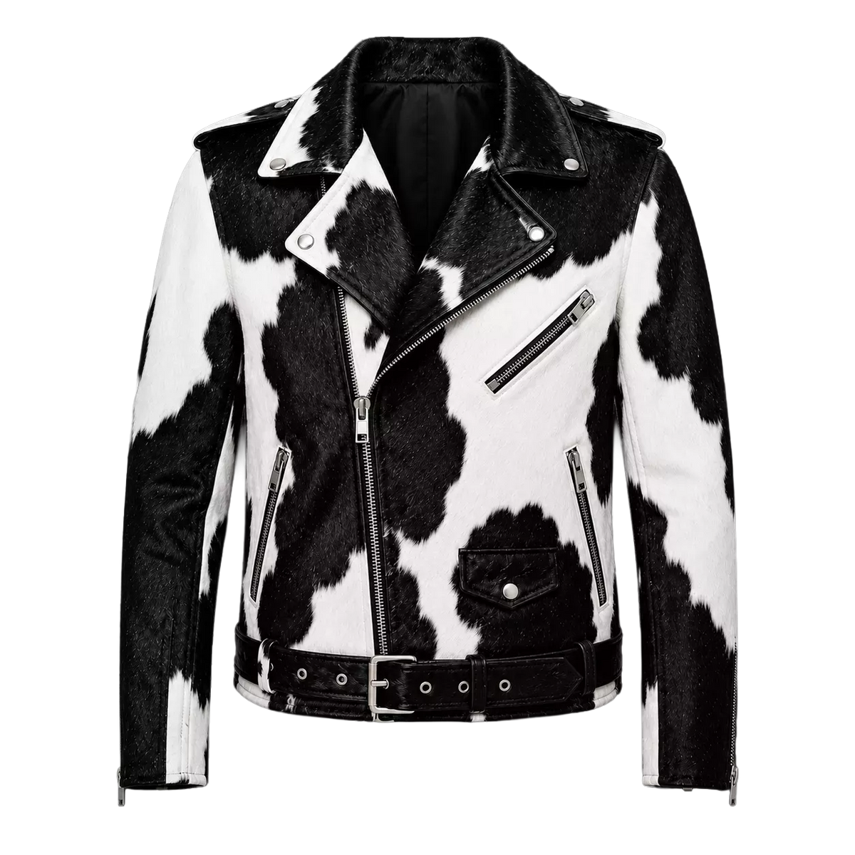 Men’s Cowhide Leather Biker Jacket | Real Hair On Western Motorcycle Outerwear