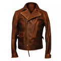Men’s Brown Leather Jacket | Vintage Military Inspired Superhero Style Coat
