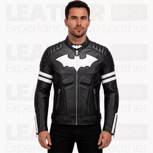 Batman Inspired Black Biker Coat for Men, Motorcycle Outerwear, Superhero Cosplay Costume | Comic Fans
