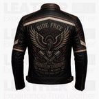 Vintage Biker Leather Jacket for Men - Retro Distressed Leather Coat