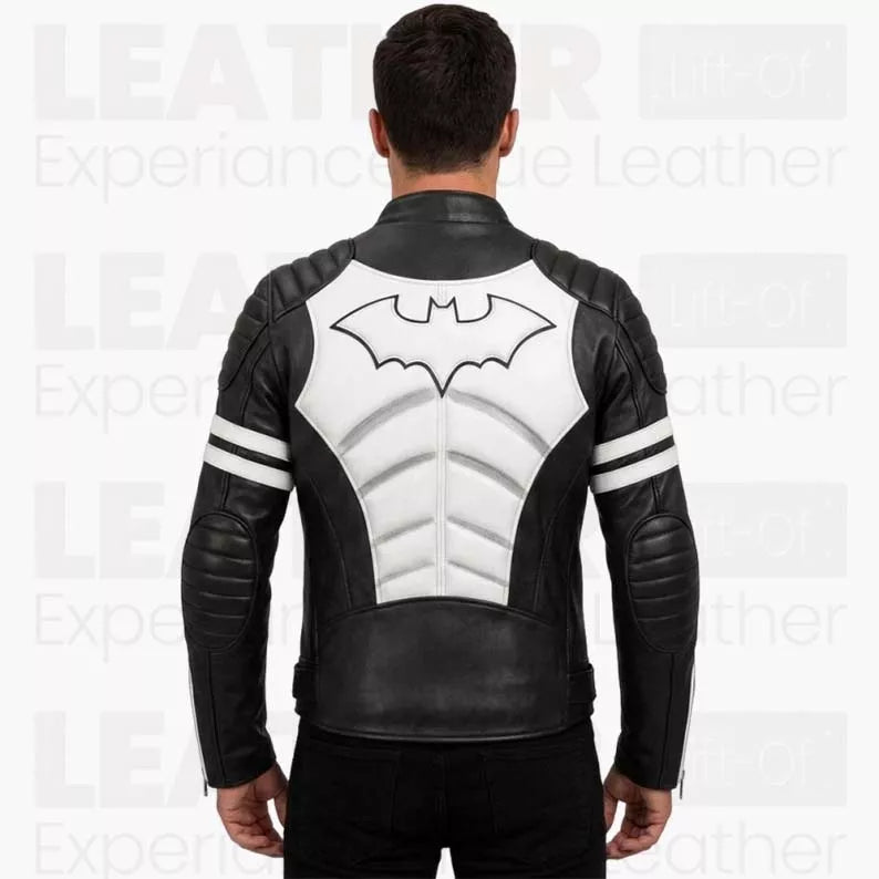 Batman Inspired Black Biker Coat for Men, Motorcycle Outerwear, Superhero Cosplay Costume | Comic Fans
