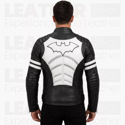 Batman Inspired Black Biker Coat for Men, Motorcycle Outerwear, Superhero Cosplay Costume | Comic Fans
