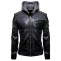 Batman Hoodie for Men - Black Superhero Biker Jacket - Motorcycle Leather Coat - Cosplay Jacket