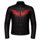 Batman Beyond Inspired Black Red Leather Jacket for Men | Superhero Motorcycle Biker Jacket -