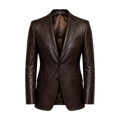 Men’s Dark Brown Leather Blazer | Classic Leather Suit Jacket