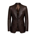 Men’s Dark Brown Leather Blazer | Classic Leather Suit Jacket
