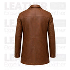 Men’s Brown Leather Workwear Coat | Vintage Button Front Utility Jacket