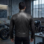 Black Superhero Leather Jacket for Men - Motorcycle Biker Jacket