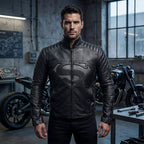 Black Superhero Leather Jacket for Men - Motorcycle Biker Jacket