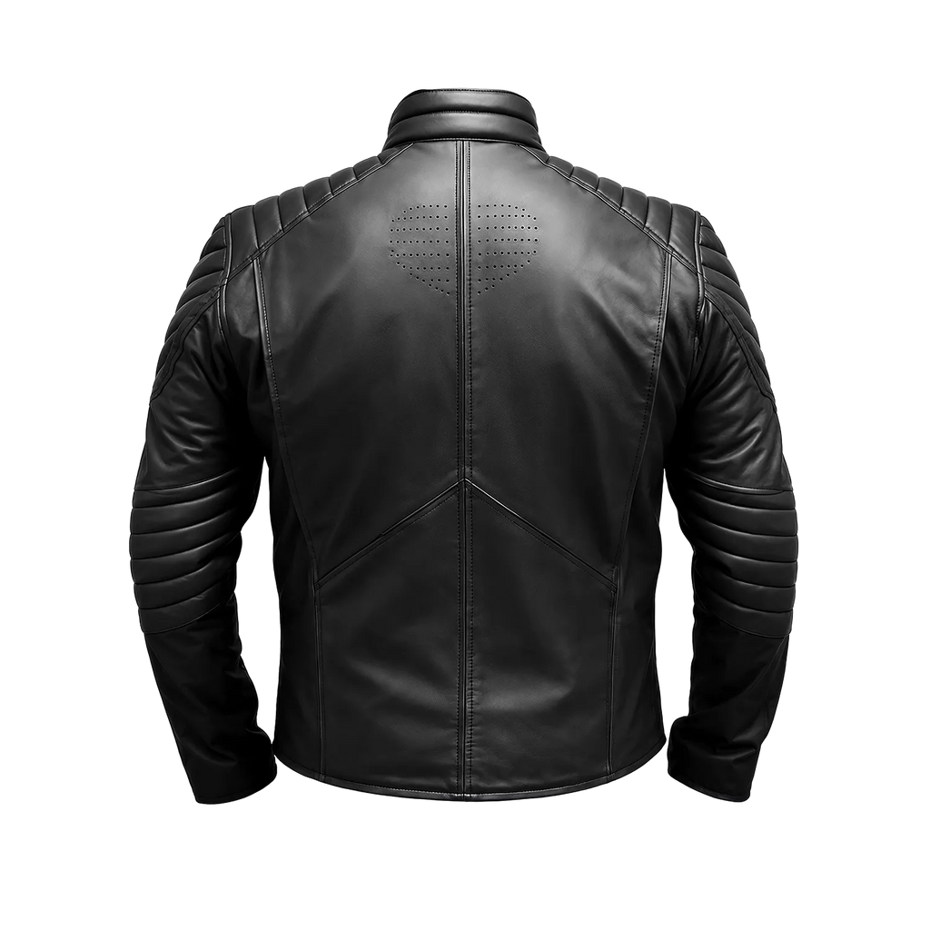 Black Superhero Leather Jacket for Men - Motorcycle Biker Jacket