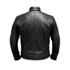 Black Superhero Leather Jacket for Men - Motorcycle Biker Jacket