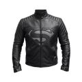 Black Superhero Leather Jacket for Men - Motorcycle Biker Jacket
