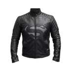 Black Superhero Leather Jacket for Men - Motorcycle Biker Jacket