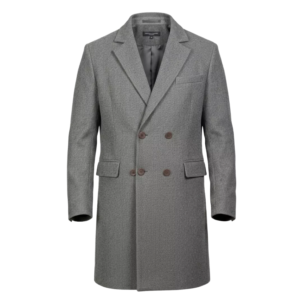 The Kensington Double-Breasted Overcoat – Slate Grey Heritage Wool