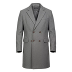 The Kensington Double-Breasted Overcoat – Slate Grey Heritage Wool