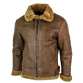 Men's Shearling Aviator Jacket | Winter Warm Faux Fur Lined Bomber Coat
