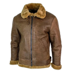 Men's Shearling Aviator Jacket | Winter Warm Faux Fur Lined Bomber Coat